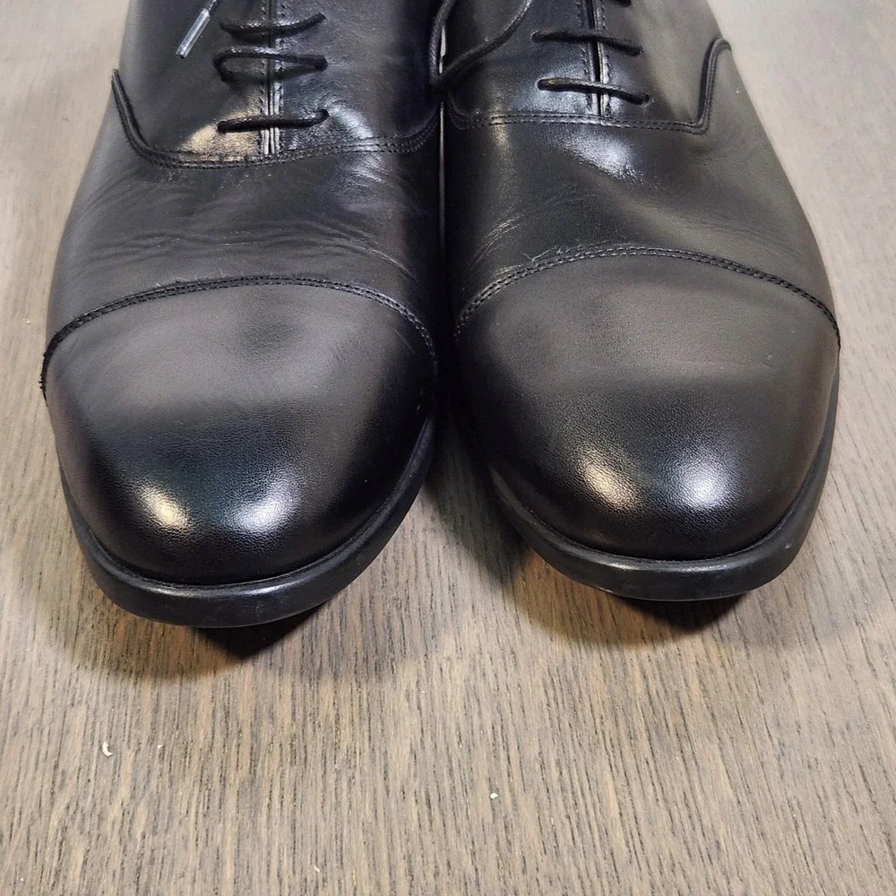 9.5 Bruno Magli Ricci Men's Black Leather Cap Toe Oxford Dress Shoes Worn Once
